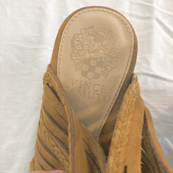 Vince Camuto Women's Sz 7 Janil Sandal Block Heel Strappy Slingback Brown Copper - Picture 4 of 9